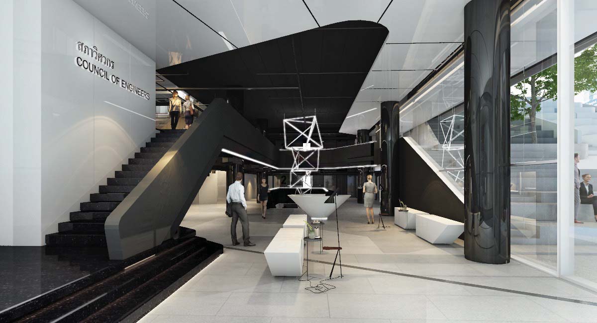 รูปแสดงพื้นที่บริเวณโถงต้อนรับสภาวิศวกร